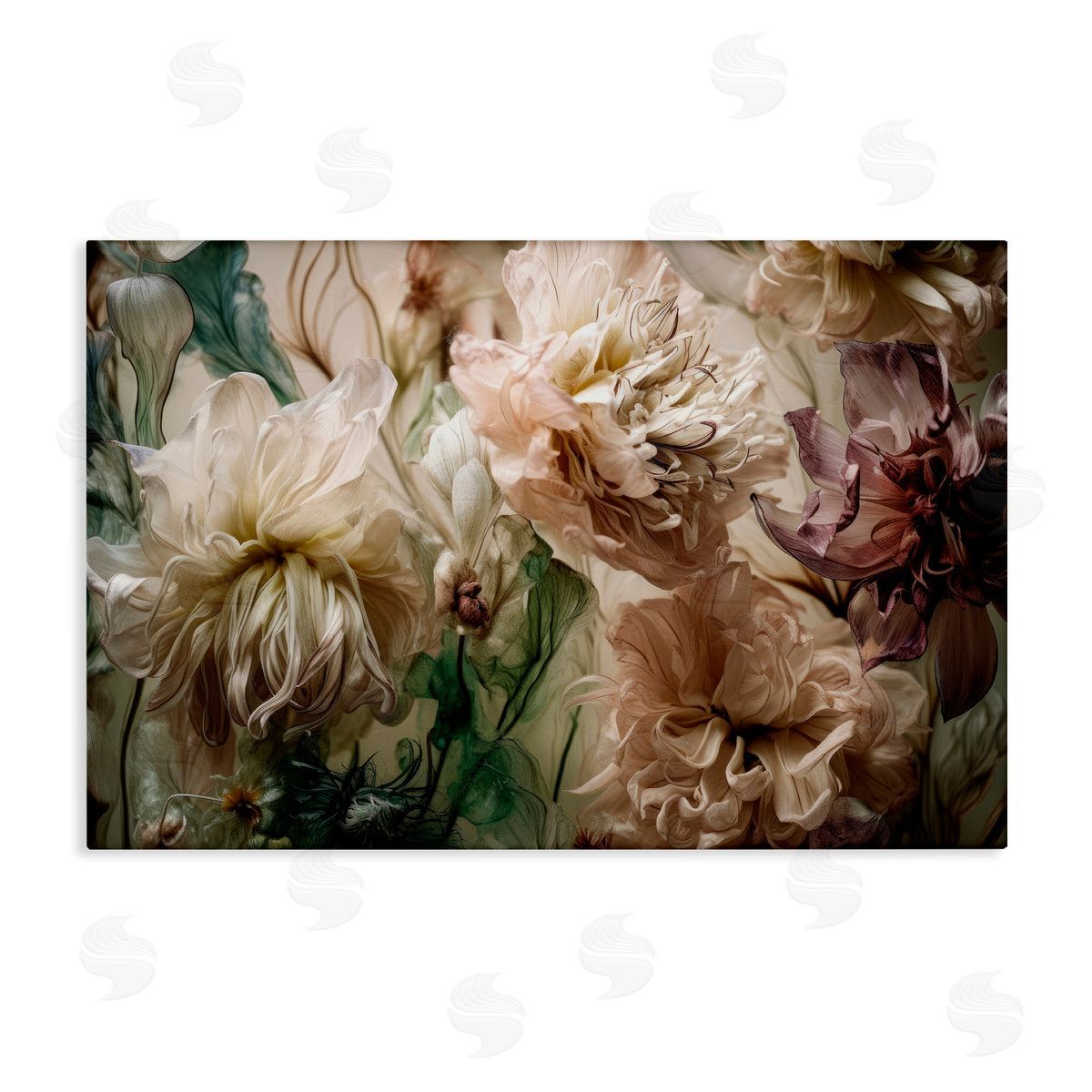 Blush Toned Flowers Canvas Wall Art, Home Decor by Incado