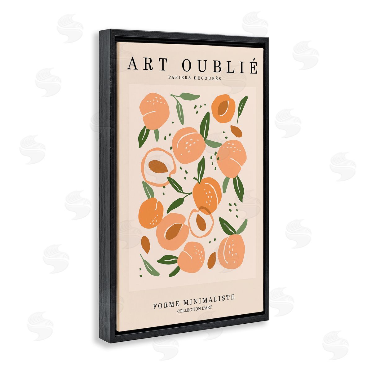 Peaches Gallery Poster Black Floating Frame Canvas Wall Art, Home Decor by Incado