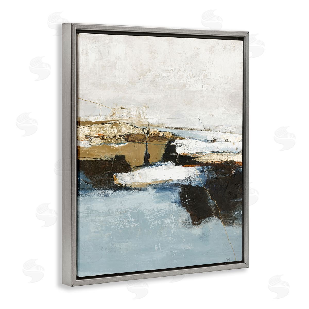 Rustic Paint Nautical Design Grey Floating Frame Canvas Wall Art, Home Decor by Design Fabrikken