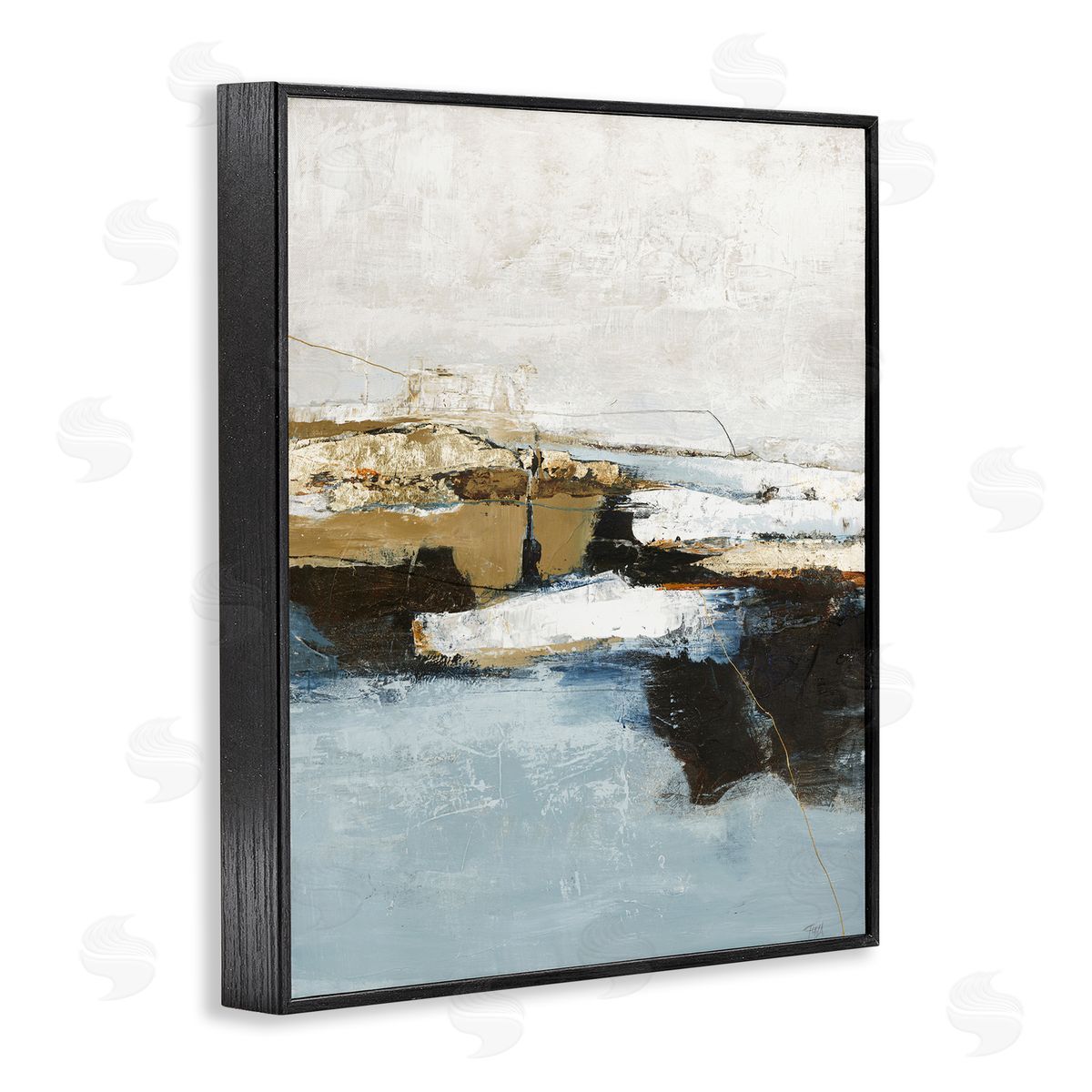 Rustic Paint Nautical Design Black Frame Print Wall Art, Home Decor by Design Fabrikken