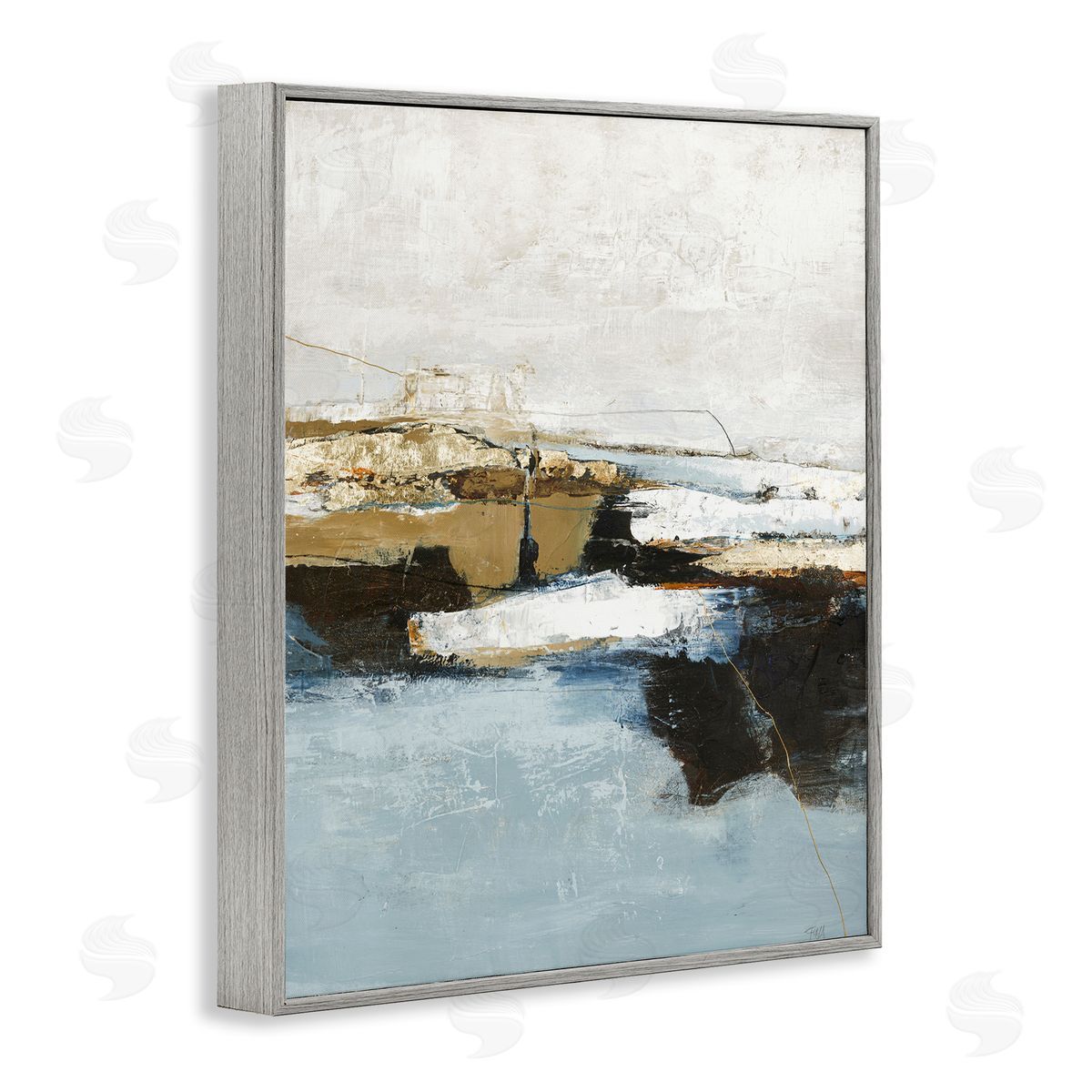 Rustic Paint Nautical Design Grey Frame Print Wall Art, Home Decor by Design Fabrikken