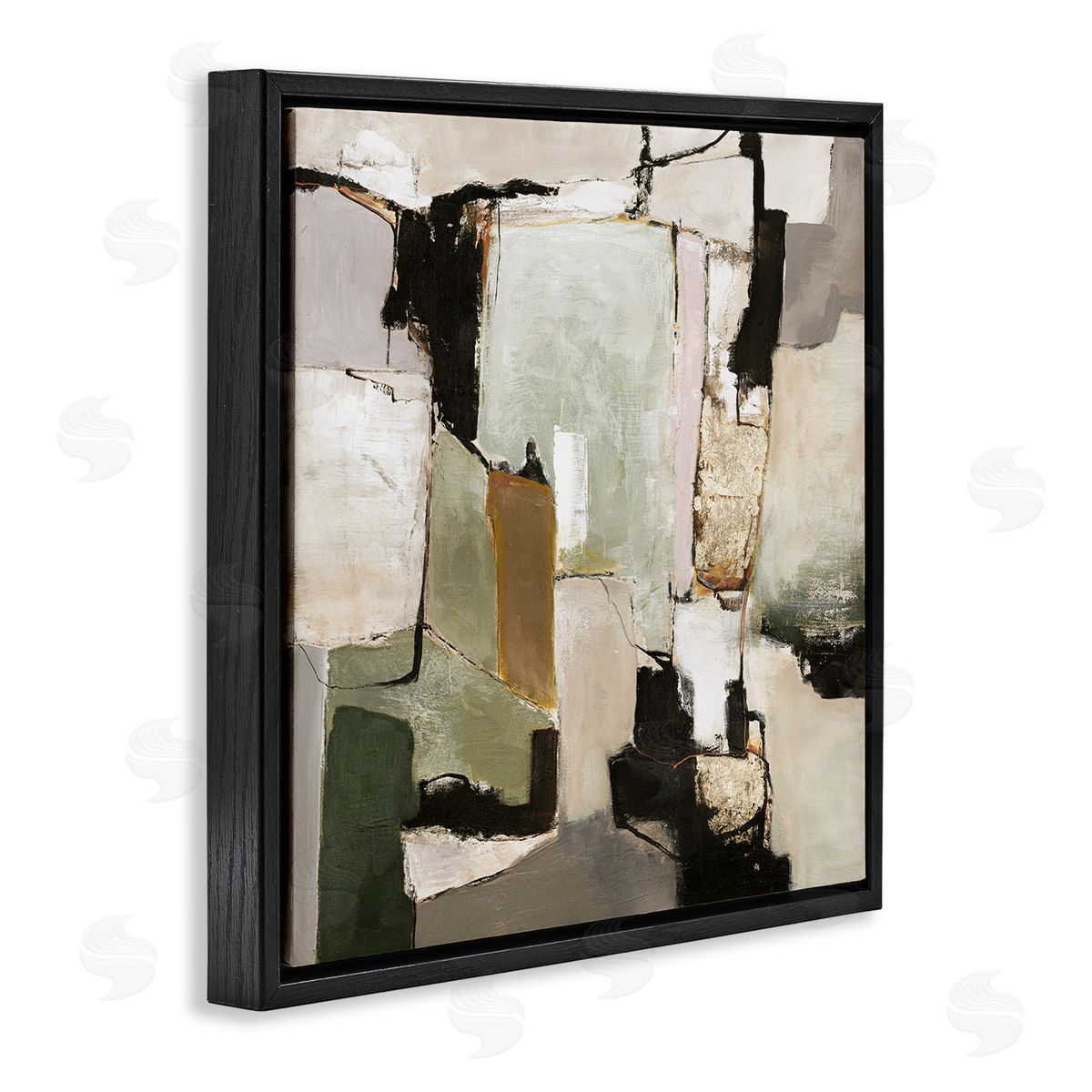 Blocked Composition Details Black Floating Frame Canvas Wall Art, Home Decor by Design Fabrikken