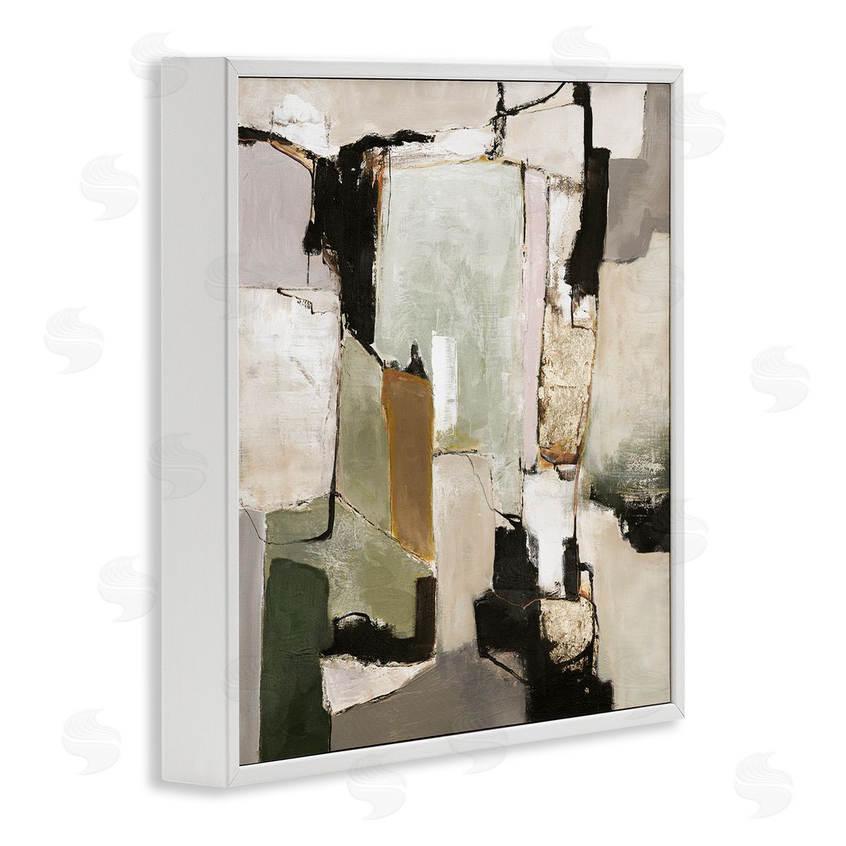 Blocked Composition Details White Frame Print Wall Art, Home Decor by Design Fabrikken