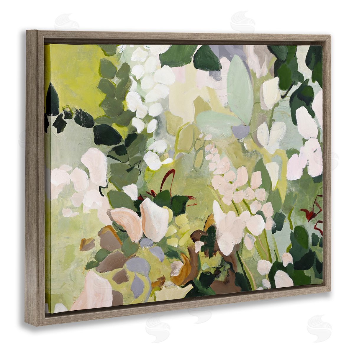 Modern Botanical Impressions Brown Floating Frame Canvas Wall Art, Home Decor by Design Fabrikken