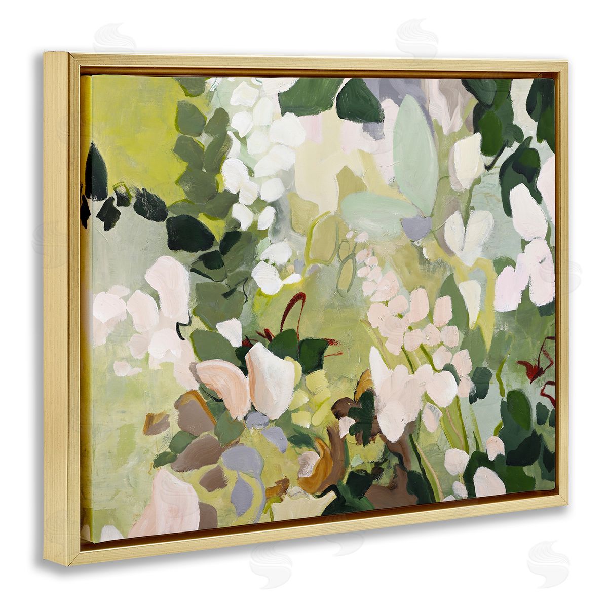 Modern Botanical Impressions Gold Floating Frame Canvas Wall Art, Home Decor by Design Fabrikken