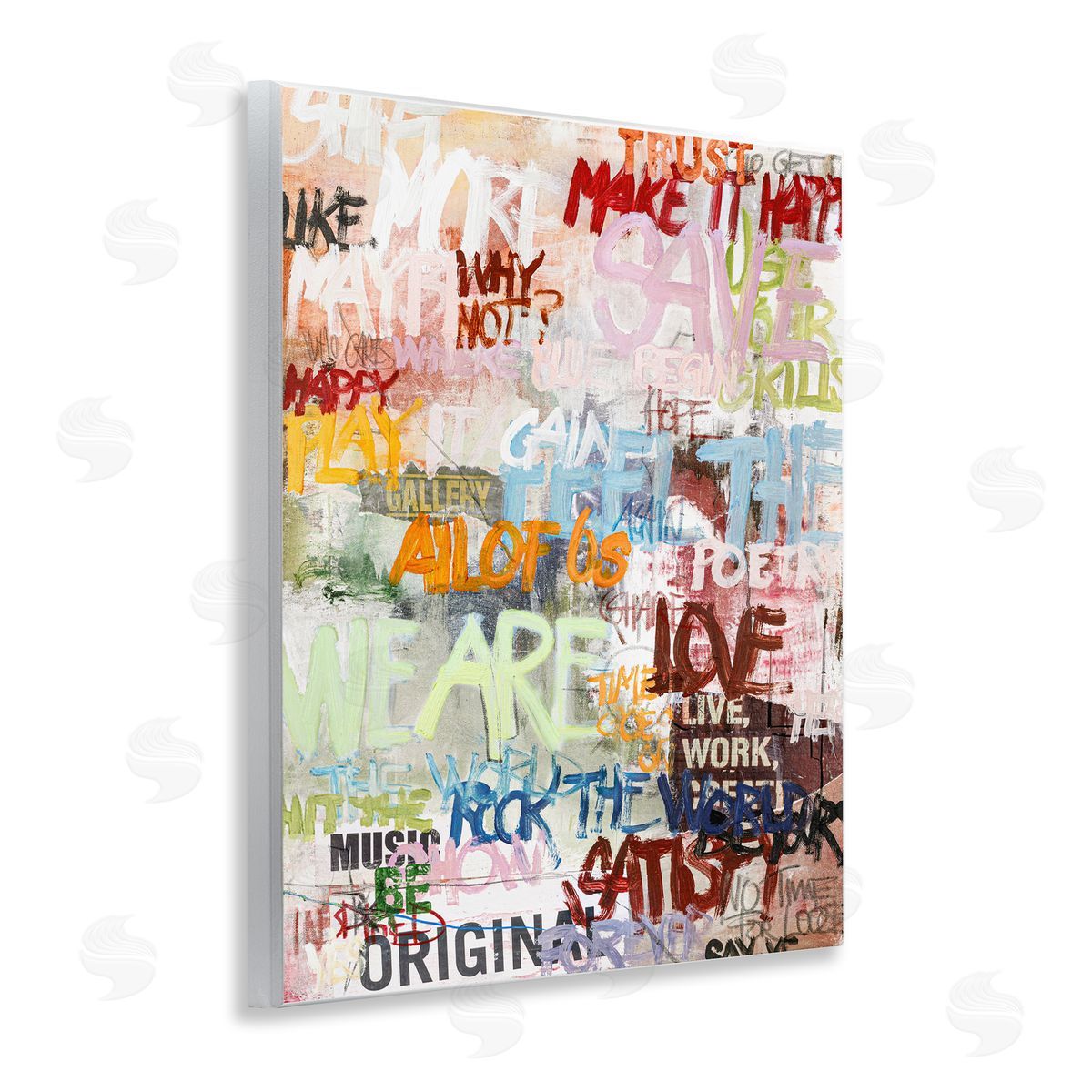 Modern Graffiti Phrases Wood Plaque Wall Art, Home Decor by Design Fabrikken