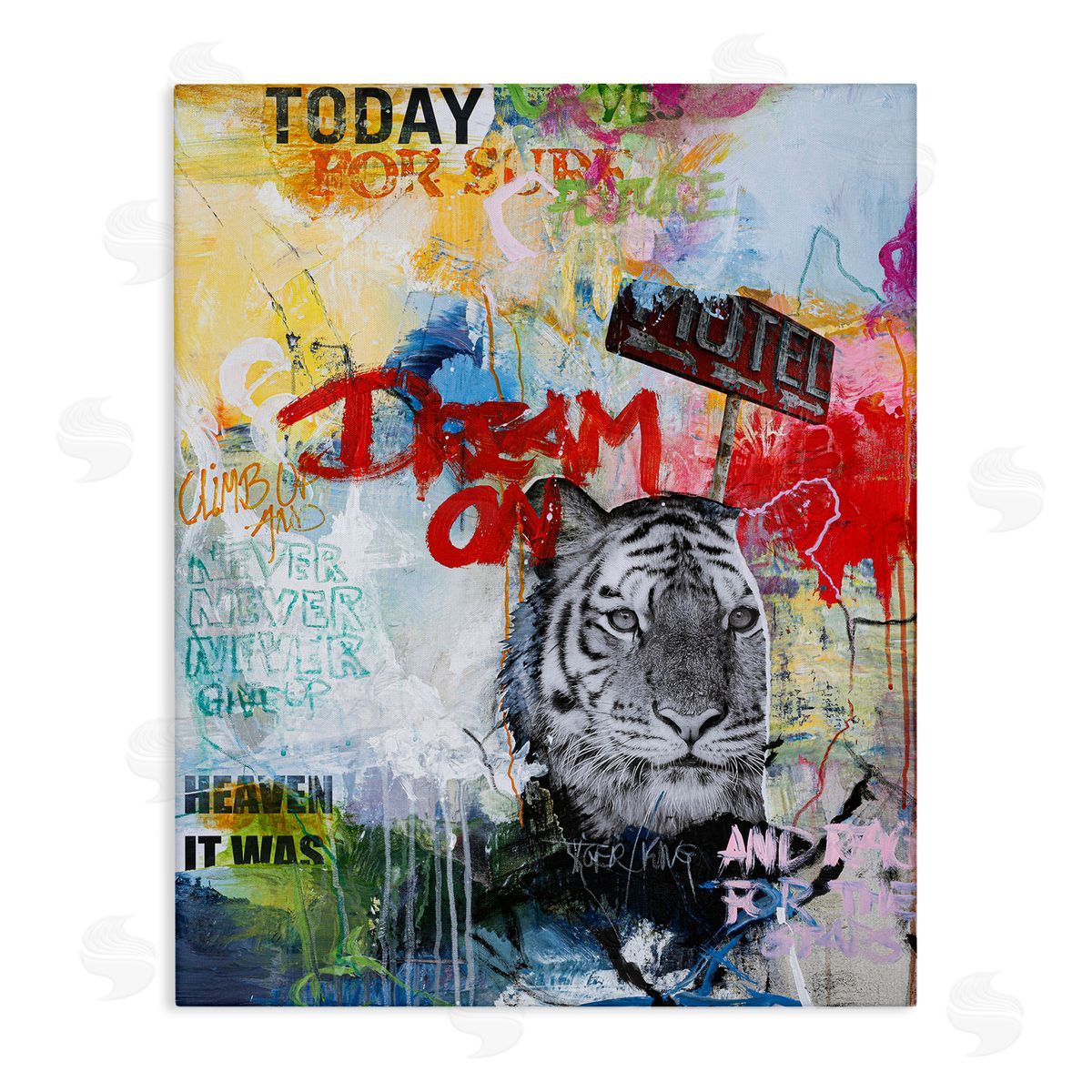 Inspiring Graffiti & Tiger Canvas Wall Art, Home Decor by Design Fabrikken