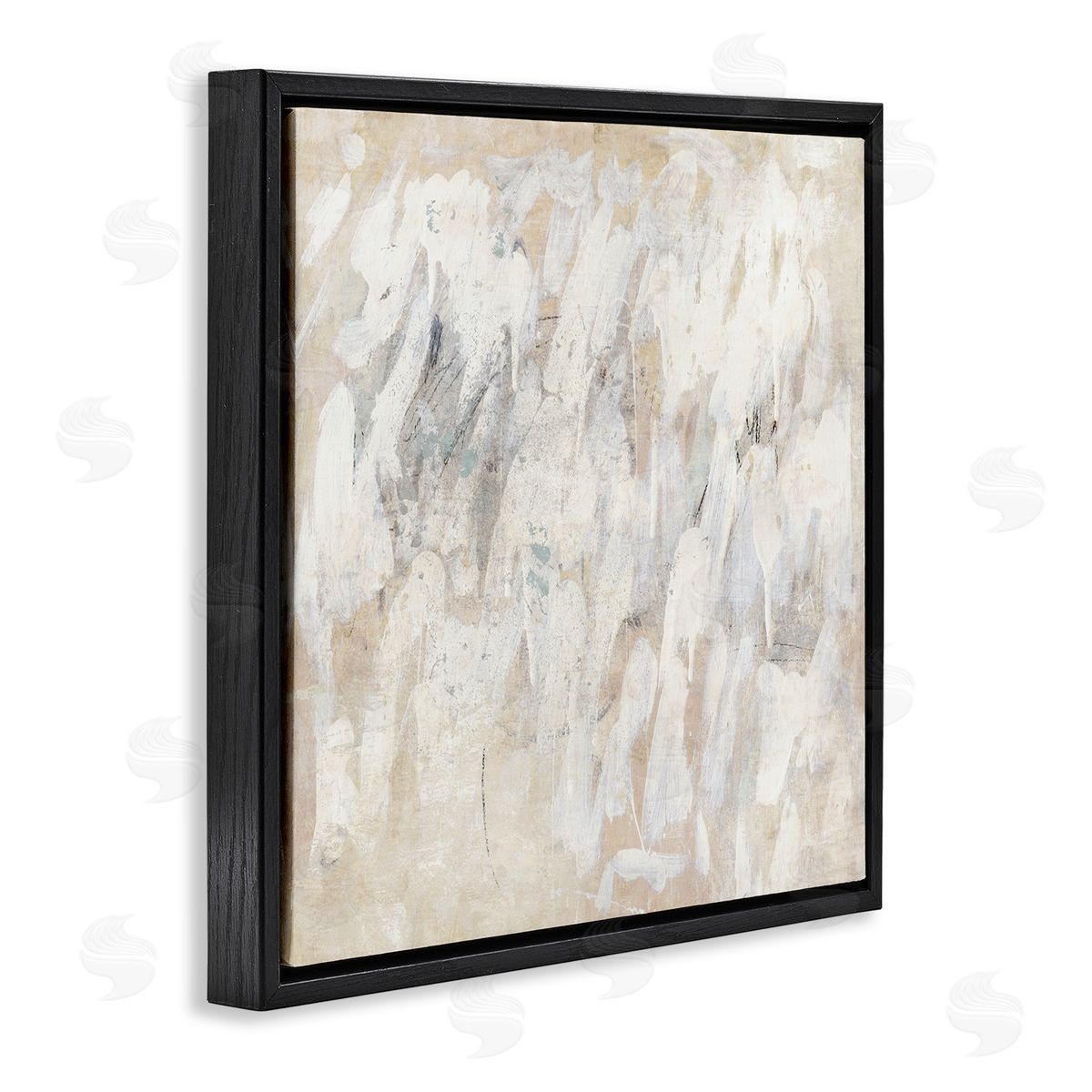 Muted Neutral Dapples Black Floating Frame Canvas Wall Art, Home Decor by Suzanne Nicoll