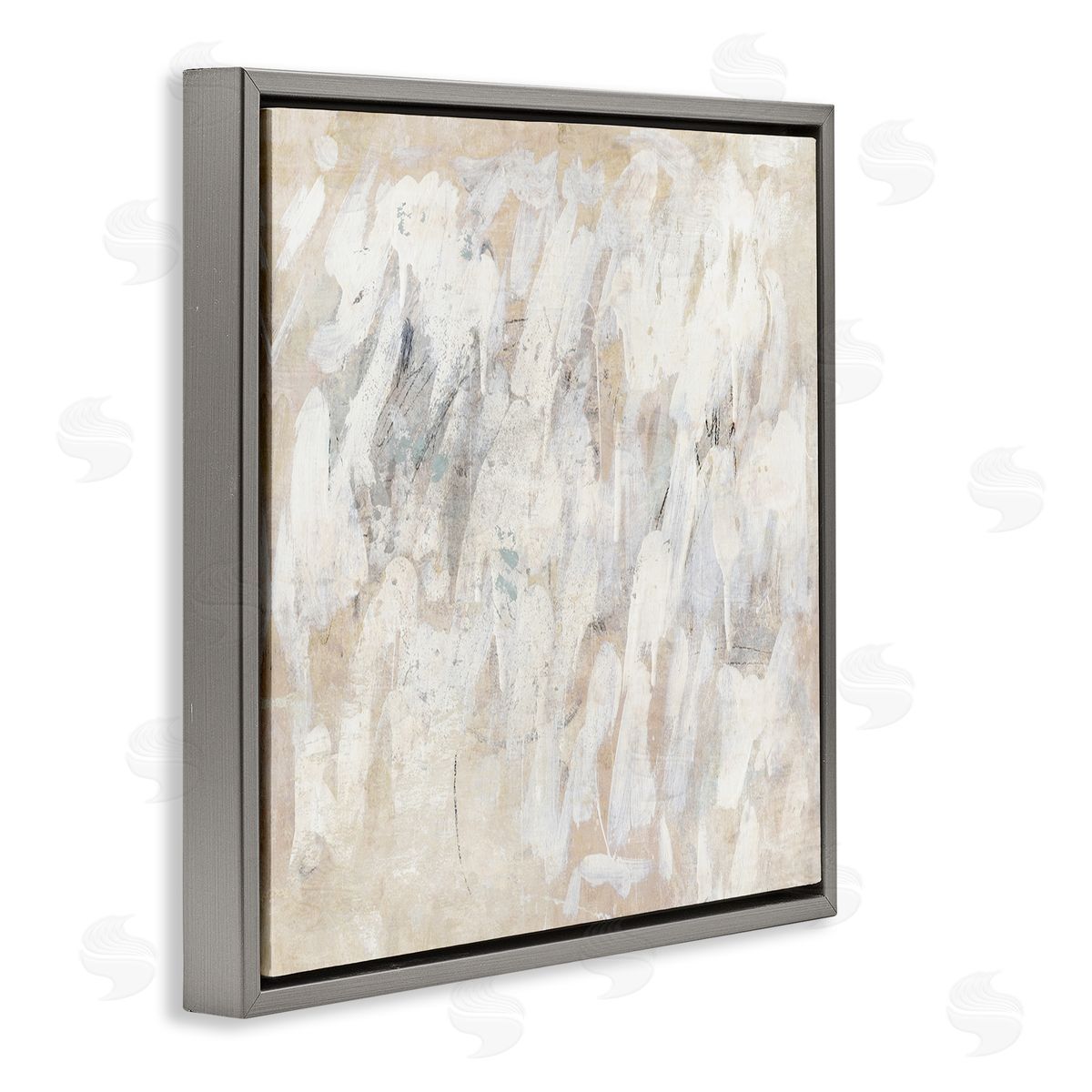 Muted Neutral Dapples Grey Floating Frame Canvas Wall Art, Home Decor by Suzanne Nicoll