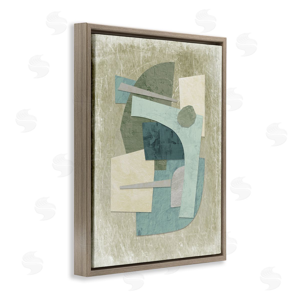 Layered Neutral Arrangement Brown Floating Frame Canvas Wall Art, Home Decor by Suzanne Nicoll