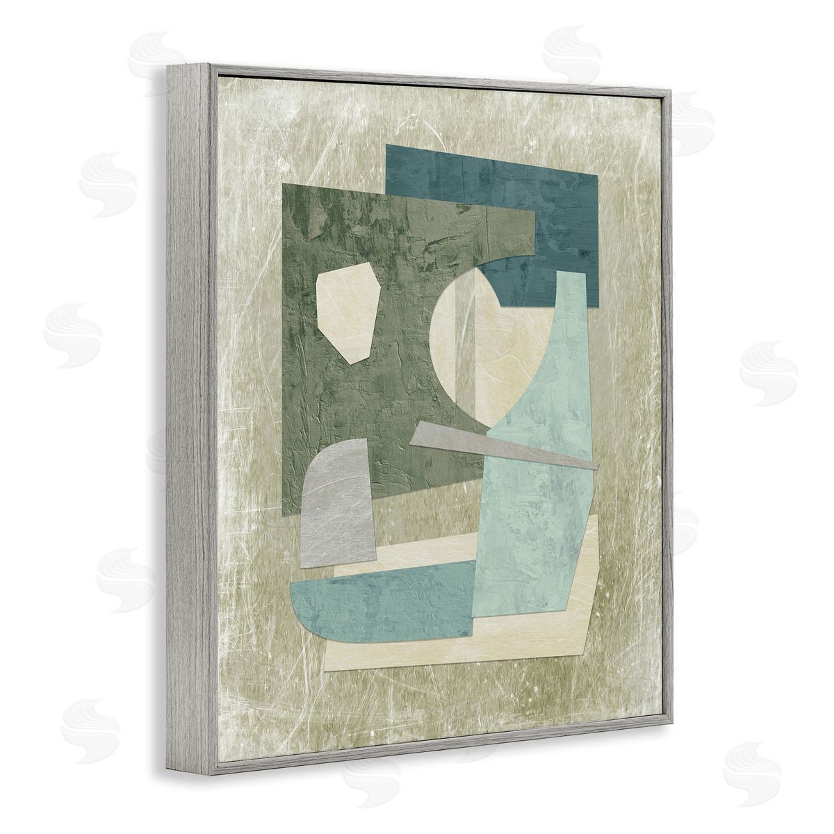 Neutral Shapes Arranged Grey Frame Print Wall Art, Home Decor by Suzanne Nicoll