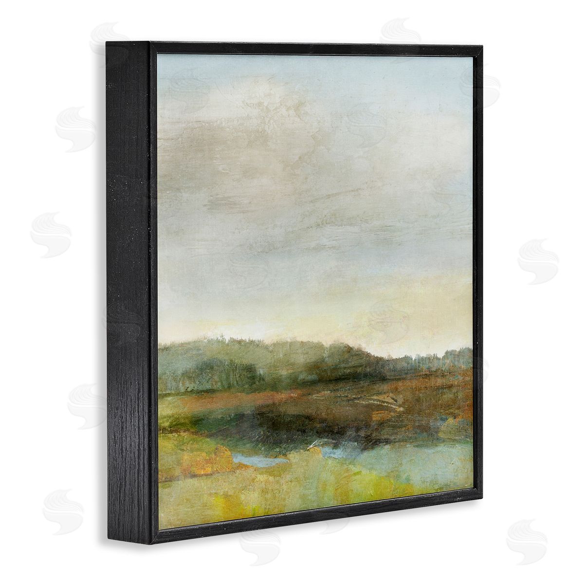 Warm Summer Meadow Hills Black Frame Print Wall Art, Home Decor by Suzanne Nicoll