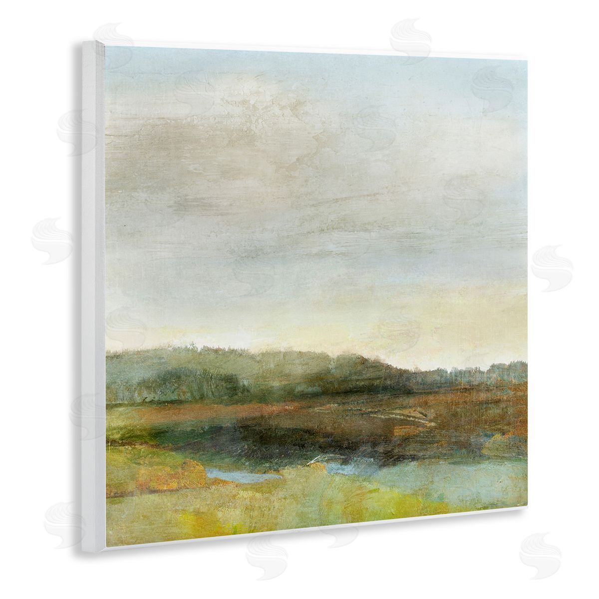 Warm Summer Meadow Hills Wood Plaque Wall Art, Home Decor by Suzanne Nicoll