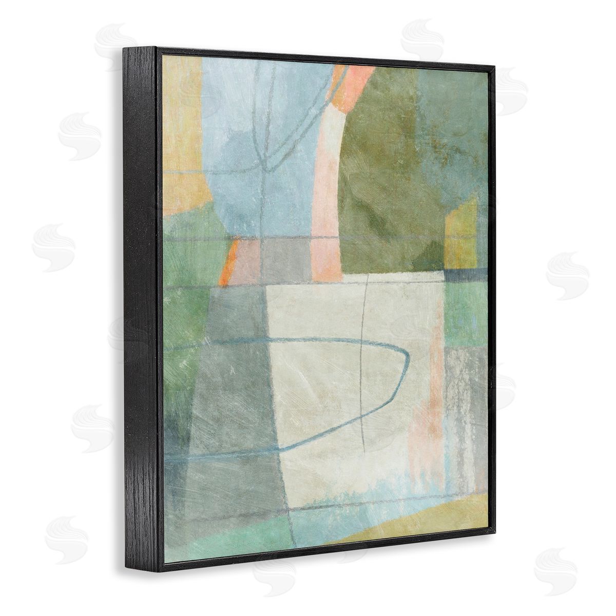 Scribble on Shapes Black Frame Print Wall Art, Home Decor by Suzanne Nicoll