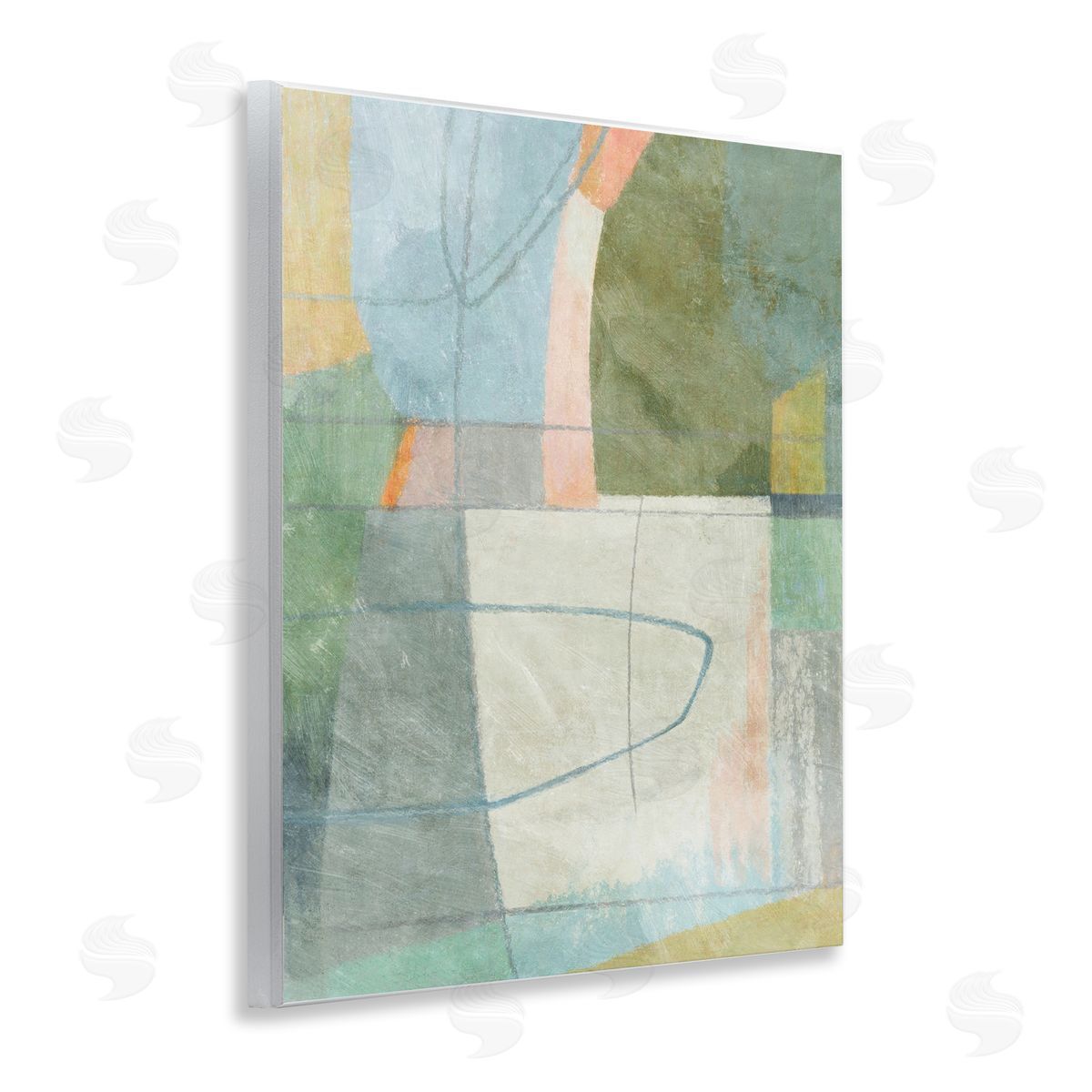 Scribble on Shapes Wood Plaque Wall Art, Home Decor by Suzanne Nicoll