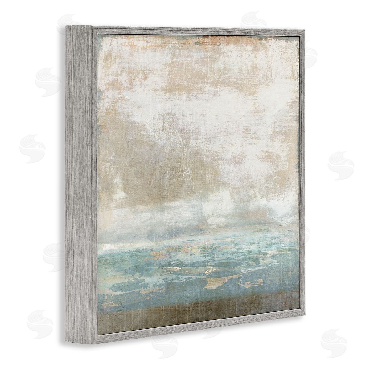 Rustic Blue Beige Ombre Grey Frame Print Wall Art, Home Decor by Suzanne Nicoll
