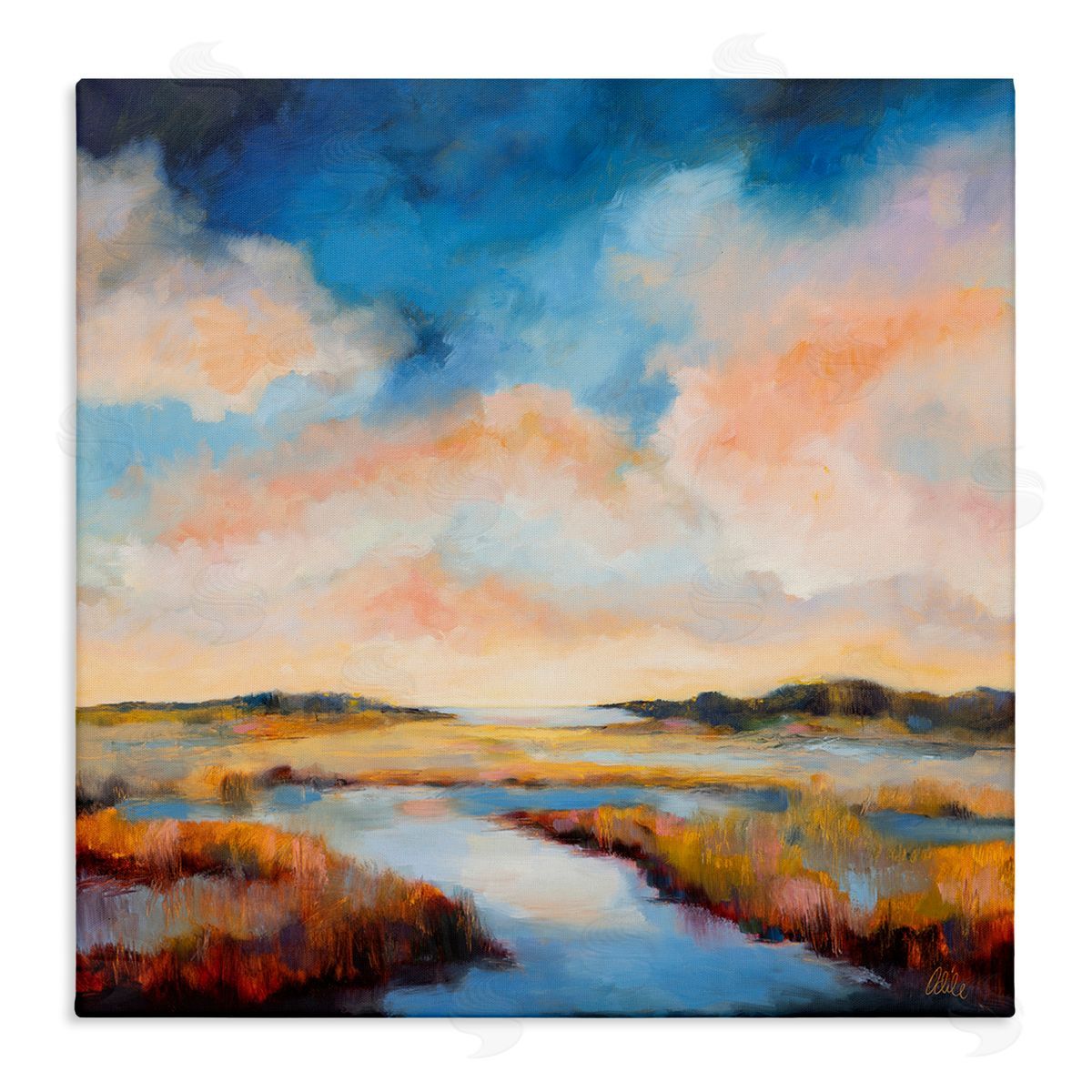 Sun Bleached Stream Canvas Wall Art, Home Decor by Odile