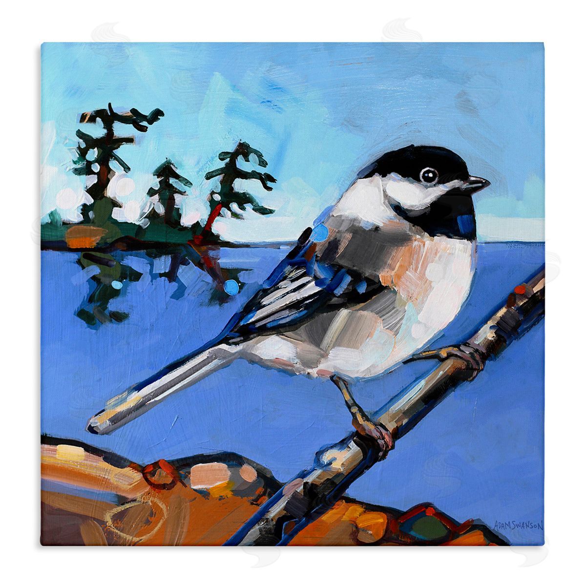 Swallow Bird Perched Canvas Wall Art, Home Decor by Adam Swanson