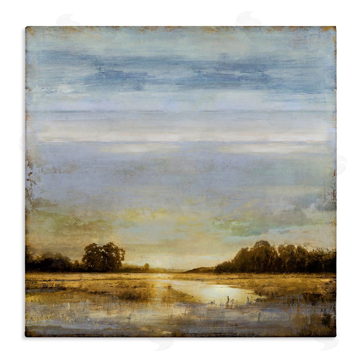 Sun Reflection Landscape Canvas Wall Art, Home Decor by Chris Donovan