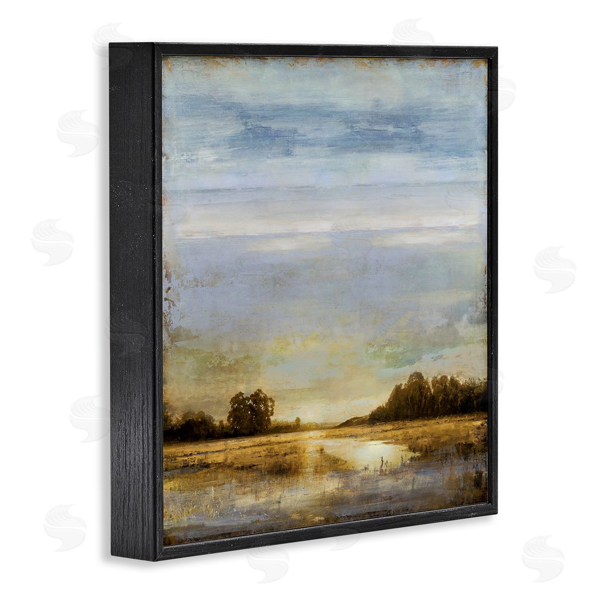 Sun Reflection Landscape Black Frame Print Wall Art, Home Decor by Chris Donovan