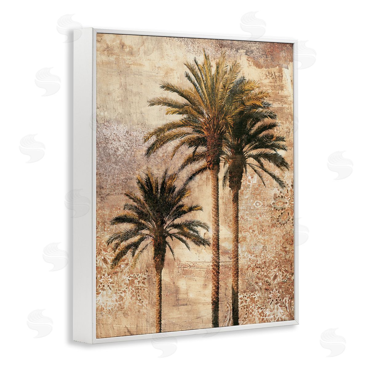 Rustic Vintage Palms White Frame Print Wall Art, Home Decor by Elizabeth Wright