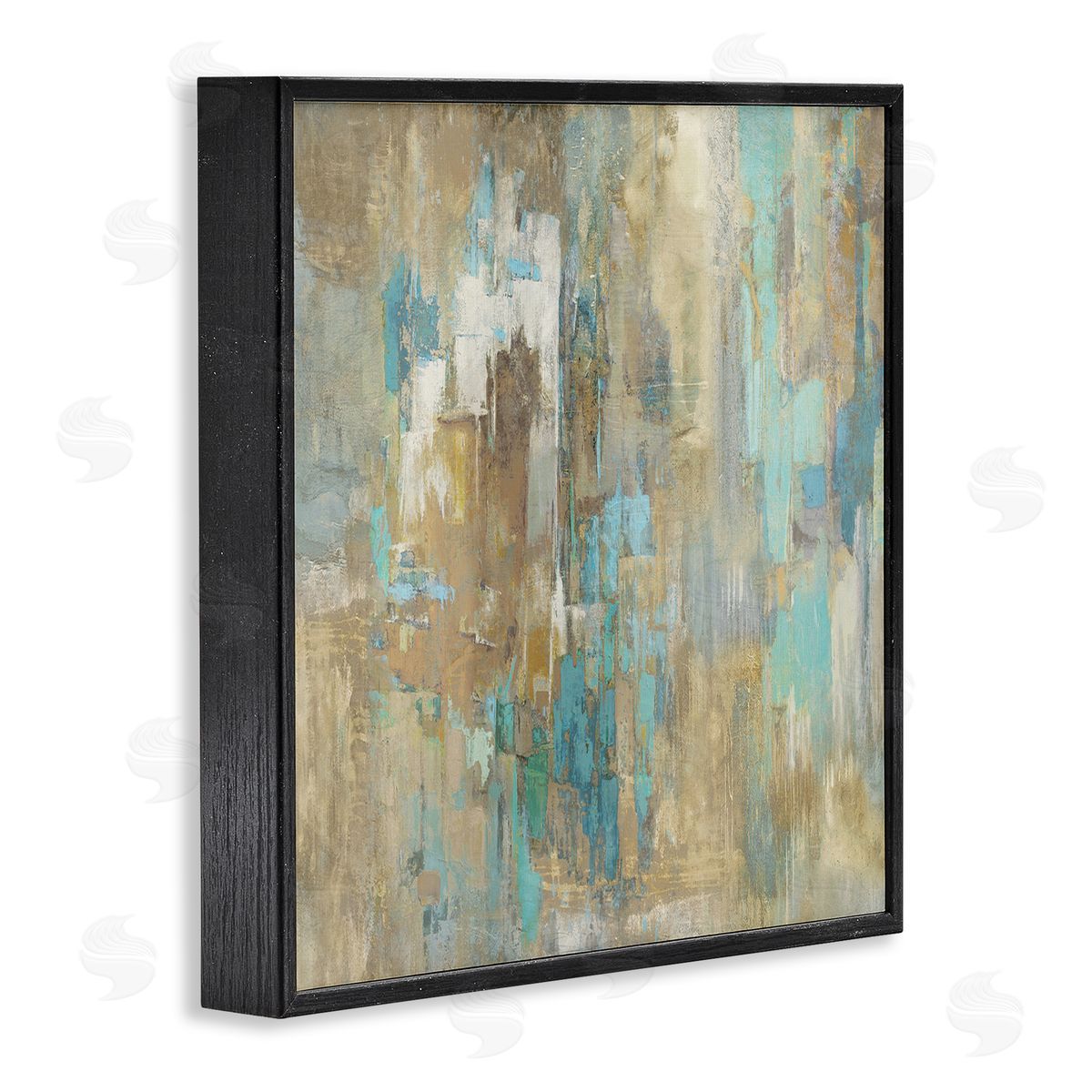 Complex Abstract with Blue Black Frame Print Wall Art, Home Decor by Justin Turner