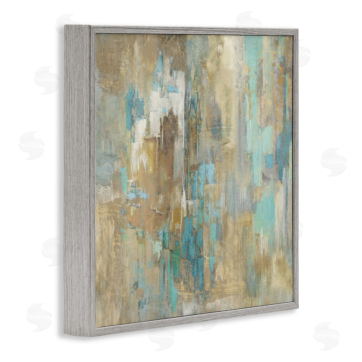Complex Abstract with Blue Grey Frame Print Wall Art, Home Decor by Justin Turner