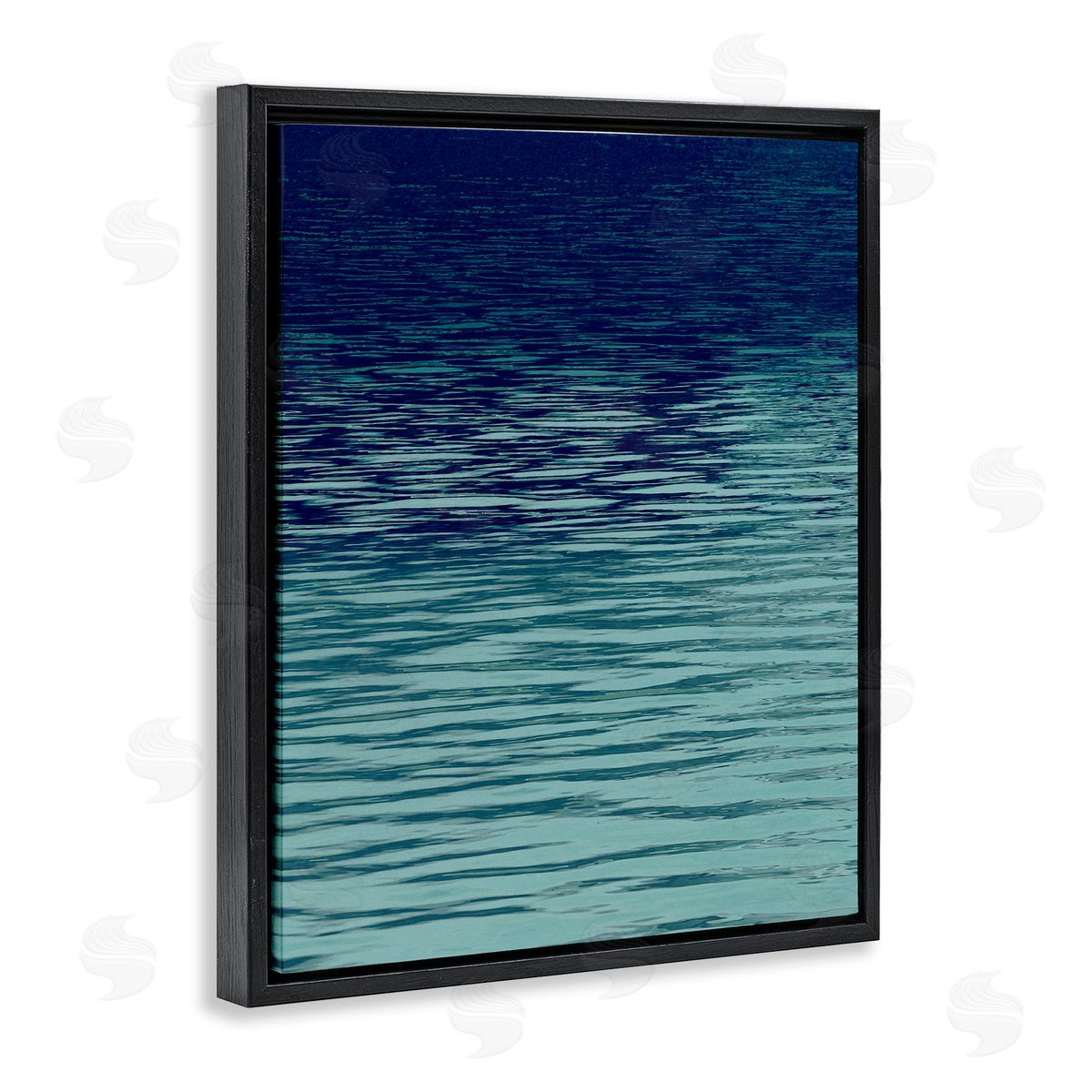 Ocean Ripples Gradient Black Floating Frame Canvas Wall Art, Home Decor by Maggie Olsen