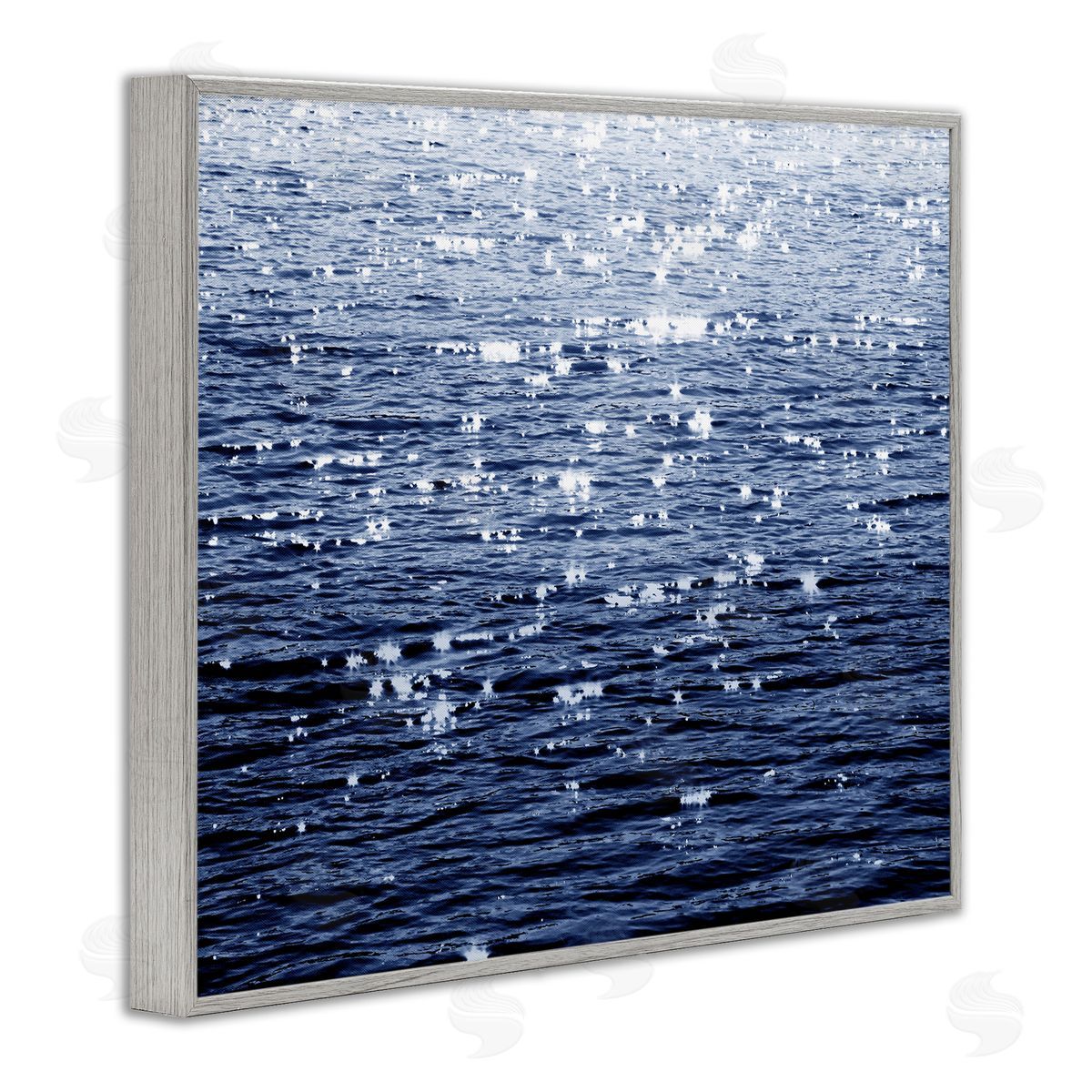 Sun Reflecting on Sea Grey Frame Print Wall Art, Home Decor by Maggie Olsen