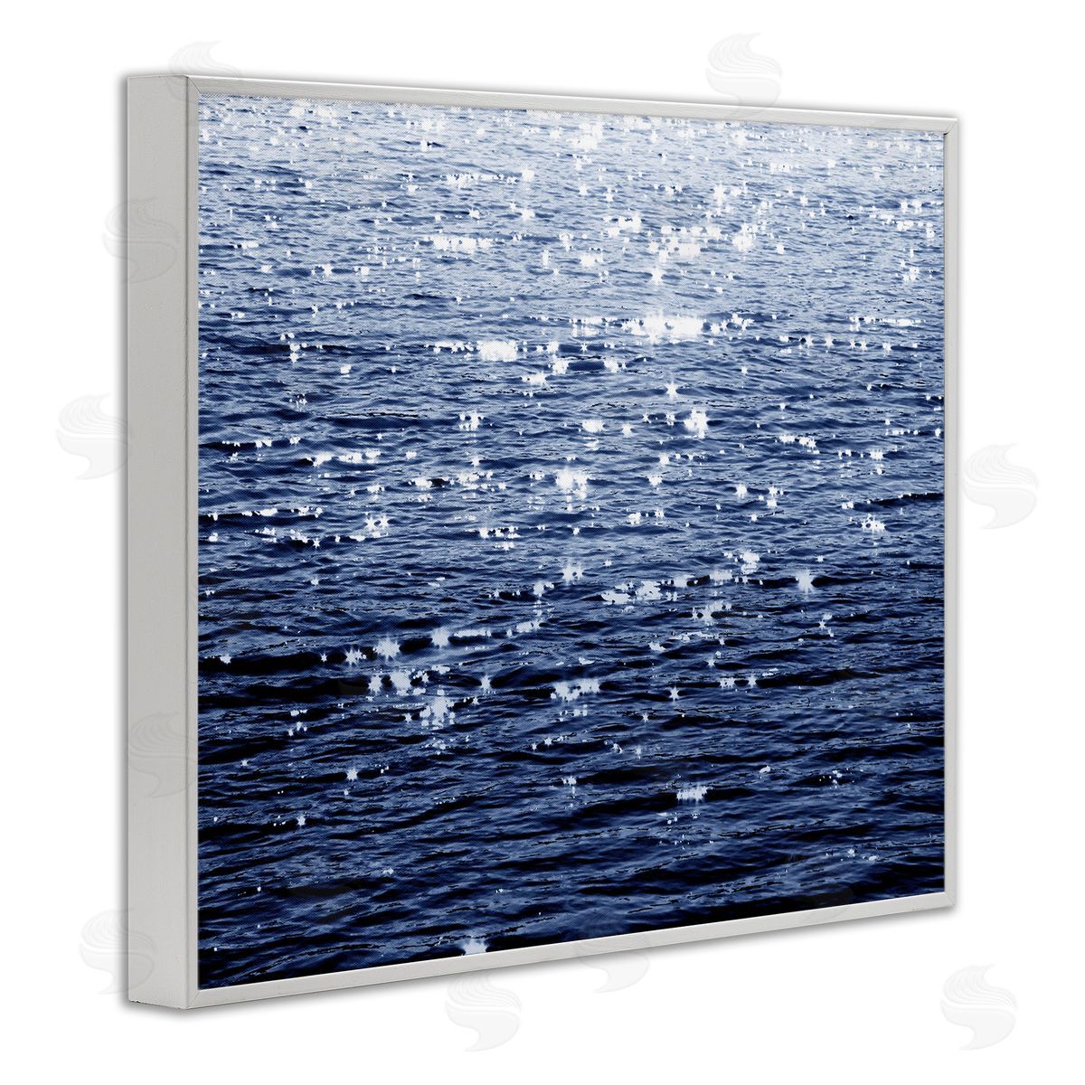 Sun Reflecting on Sea White Frame Print Wall Art, Home Decor by Maggie Olsen