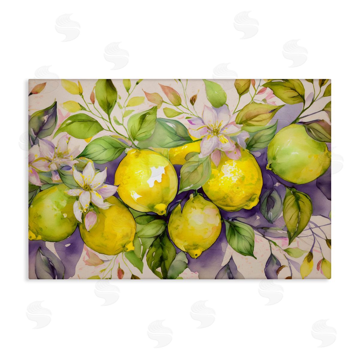 Cottage Lemon Blooms Canvas Wall Art, Home Decor by Alina Georgescu