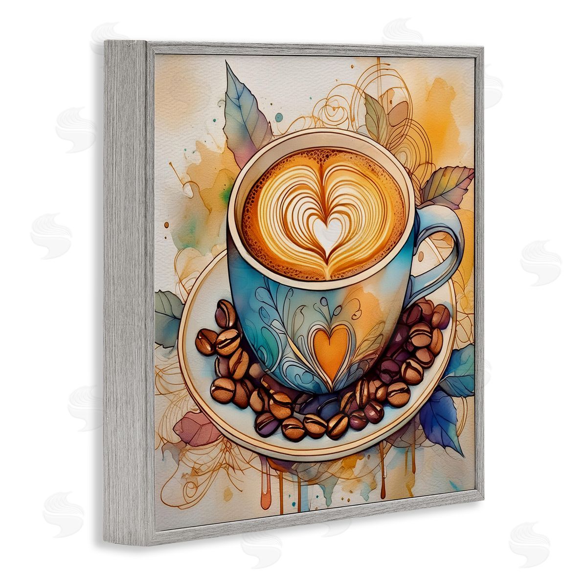 Modern Café Latte Grey Frame Print Wall Art, Home Decor by Alina Georgescu
