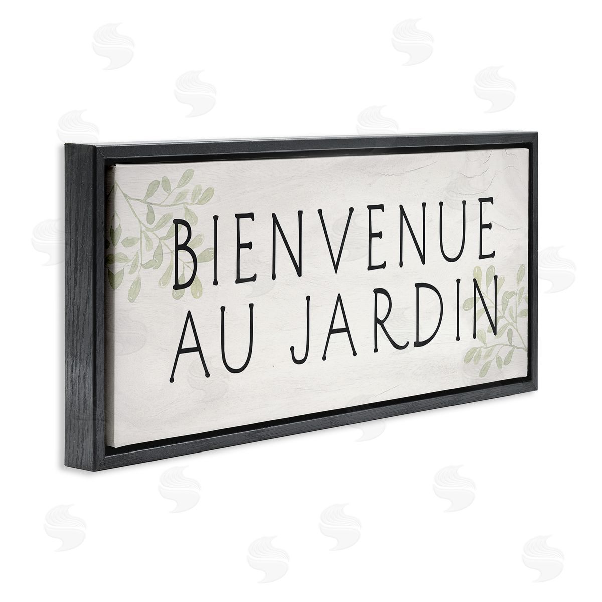 Welcome to Garden Rustic Black Floating Frame Canvas Wall Art, Home Decor by Stupell Studio