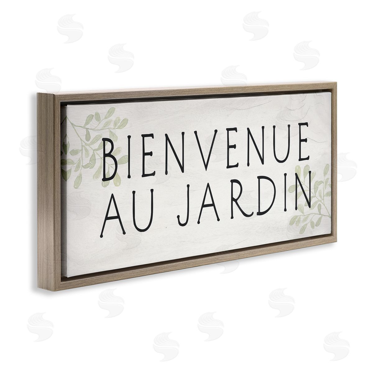 Welcome to Garden Rustic Brown Floating Frame Canvas Wall Art, Home Decor by Stupell Studio