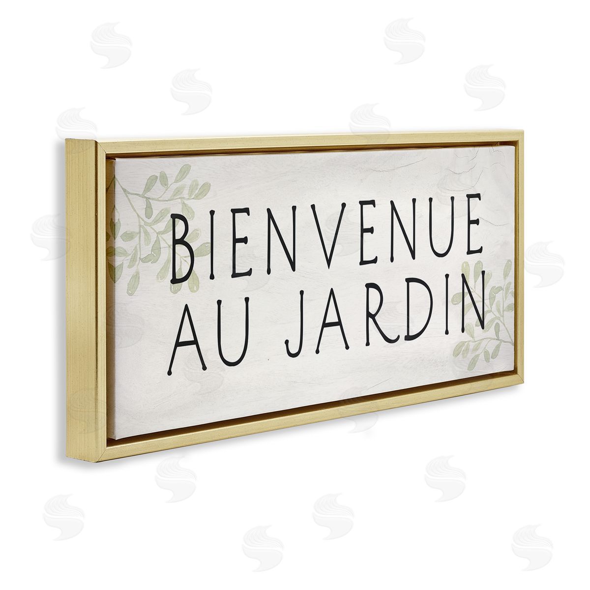 Welcome to Garden Rustic Gold Floating Frame Canvas Wall Art, Home Decor by Stupell Studio