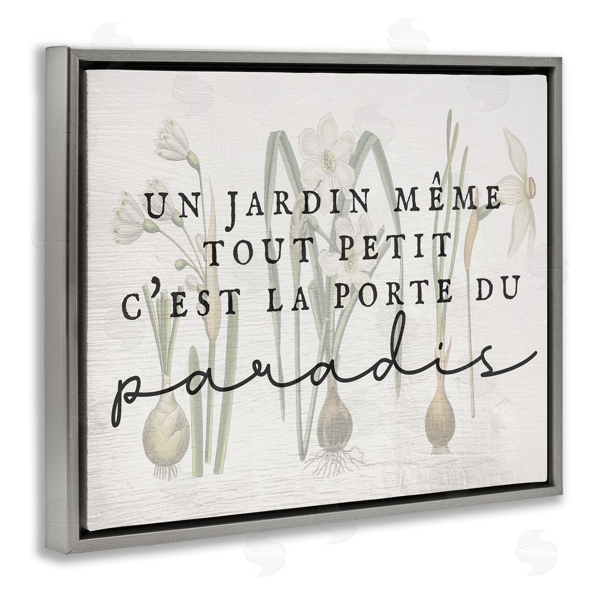Garden Gateway to Heaven Grey Floating Frame Canvas Wall Art, Home Decor by Stupell Studio