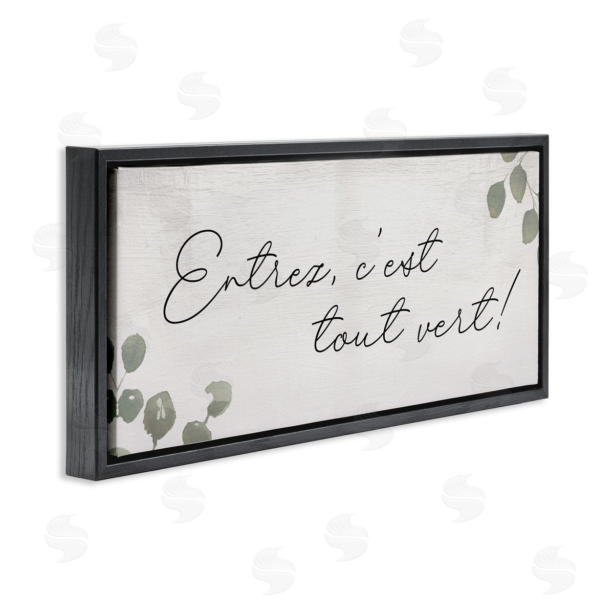 Come In It's Green Phrase Black Floating Frame Canvas Wall Art, Home Decor by Stupell Studio