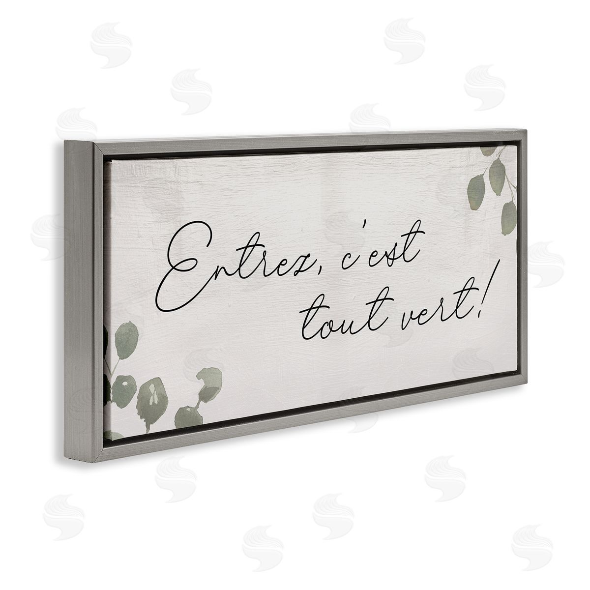 Come In It's Green Phrase Grey Floating Frame Canvas Wall Art, Home Decor by Stupell Studio