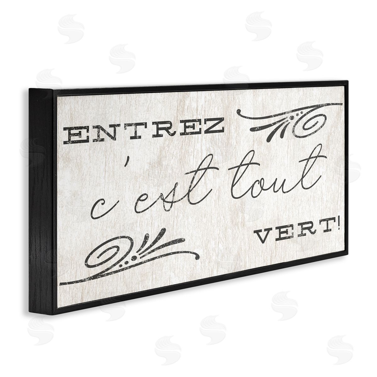 French Come In Phrase Black Frame Print Wall Art, Home Decor by Stupell Studio