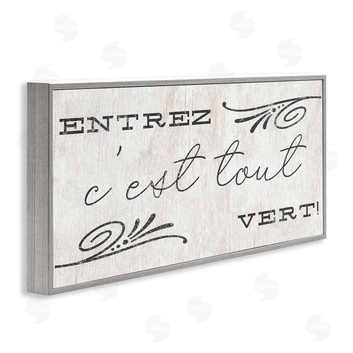 French Come In Phrase Grey Frame Print Wall Art, Home Decor by Stupell Studio