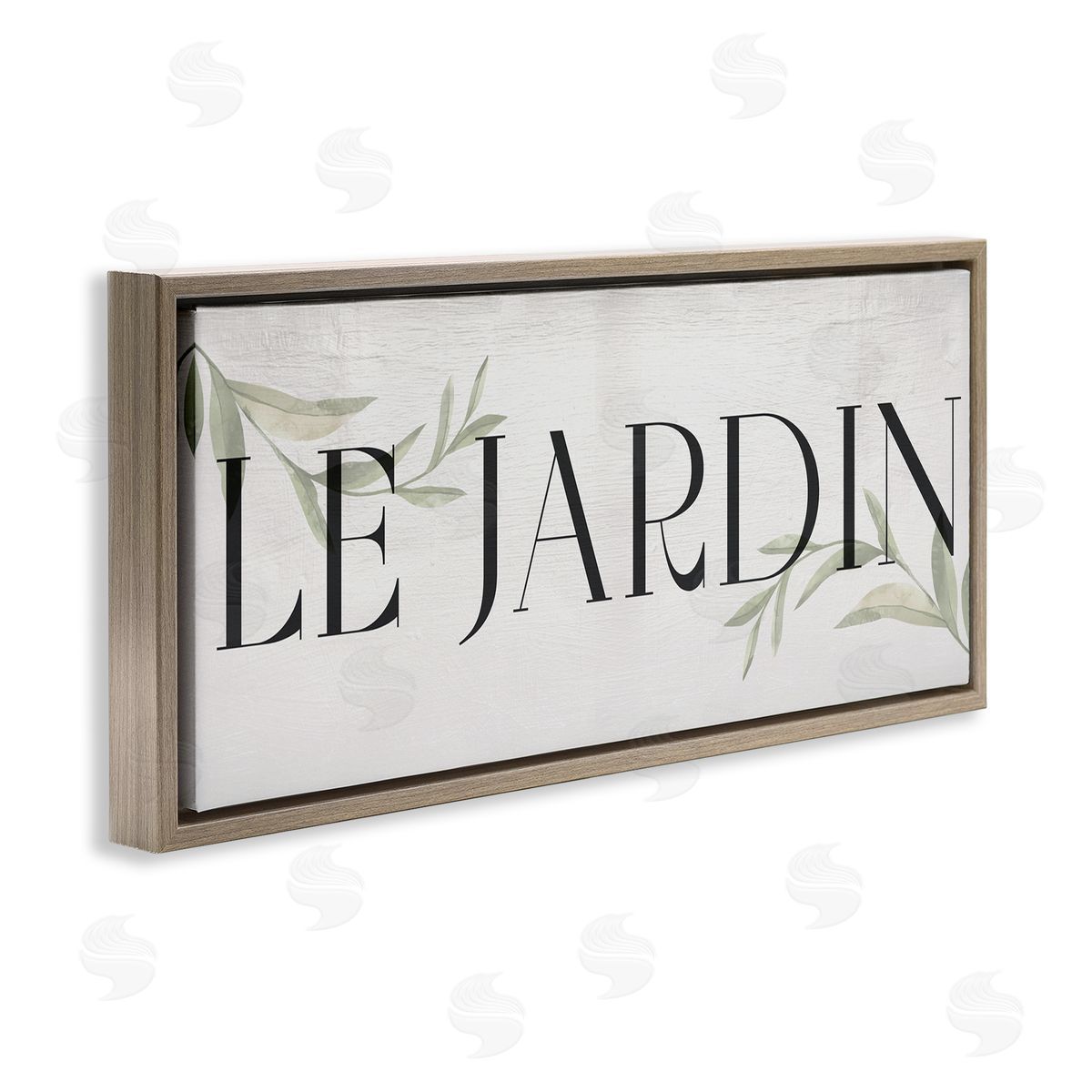 French Garden Phrase Brown Floating Frame Canvas Wall Art, Home Decor by Stupell Studio
