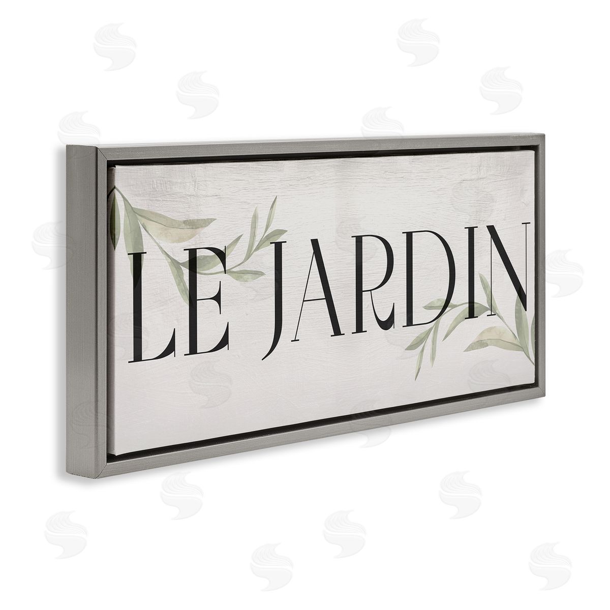 French Garden Phrase Grey Floating Frame Canvas Wall Art, Home Decor by Stupell Studio