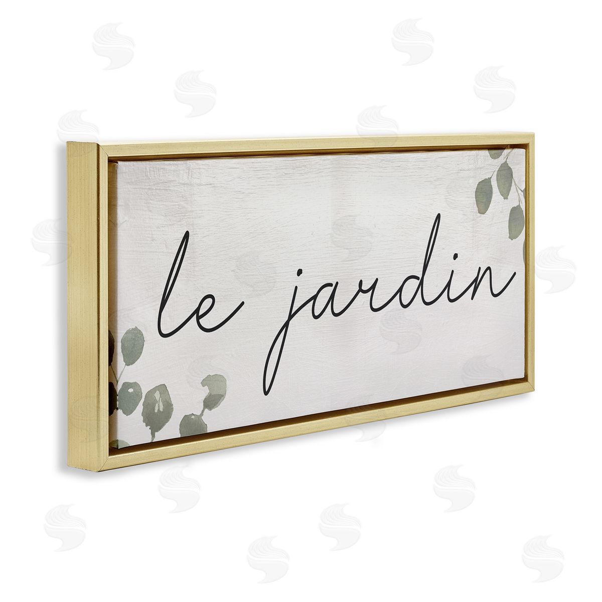 Le Jardin Garden Gold Floating Frame Canvas Wall Art, Home Decor by Stupell Studio