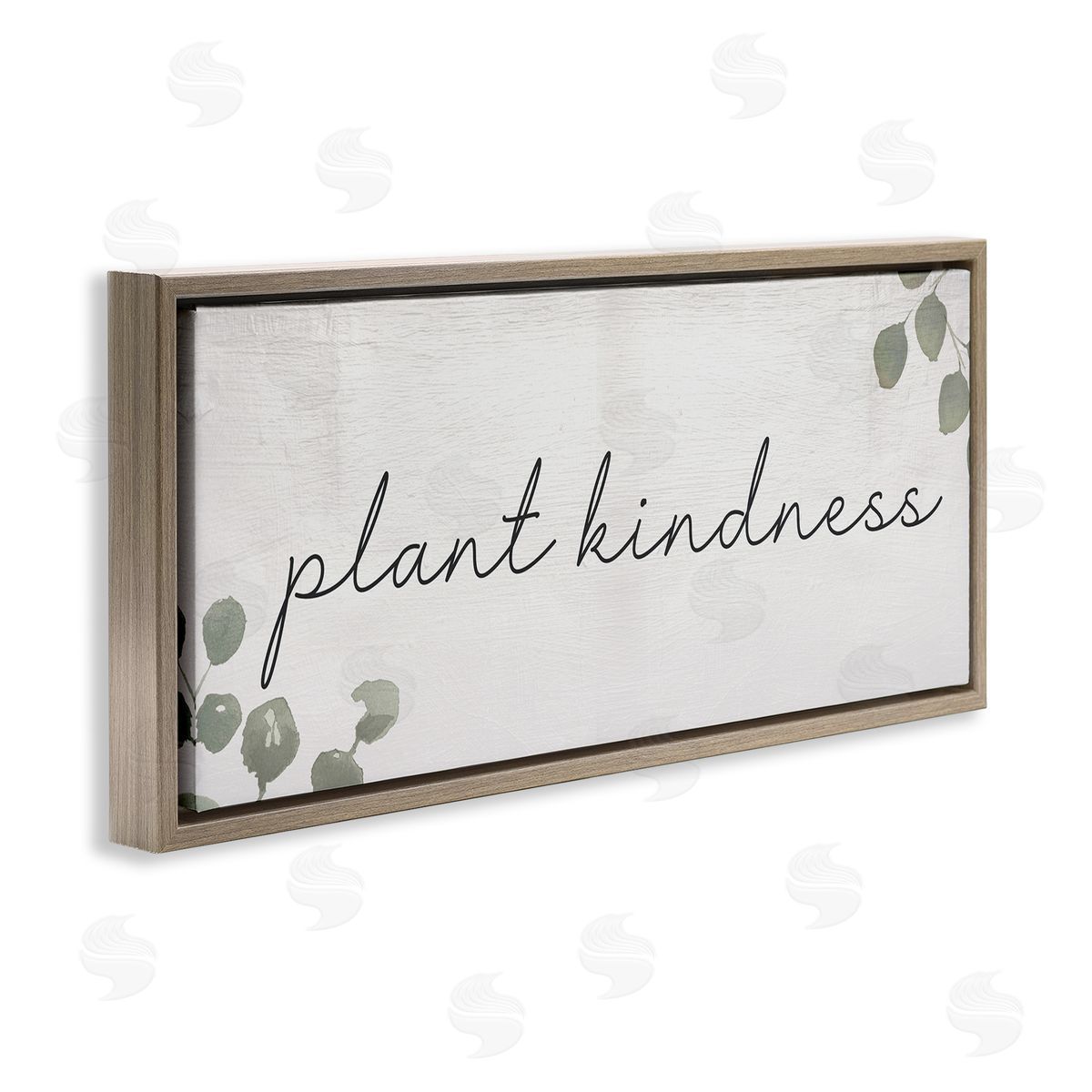 Plant Kindness Phrase Brown Floating Frame Canvas Wall Art, Home Decor by Stupell Studio