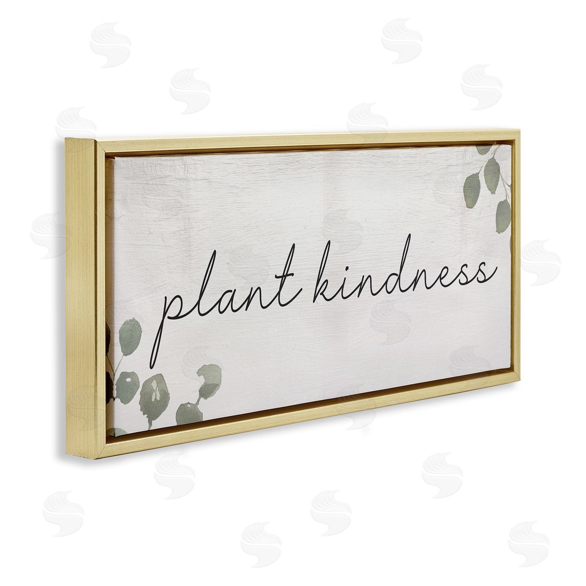 Plant Kindness Phrase Gold Floating Frame Canvas Wall Art, Home Decor by Stupell Studio
