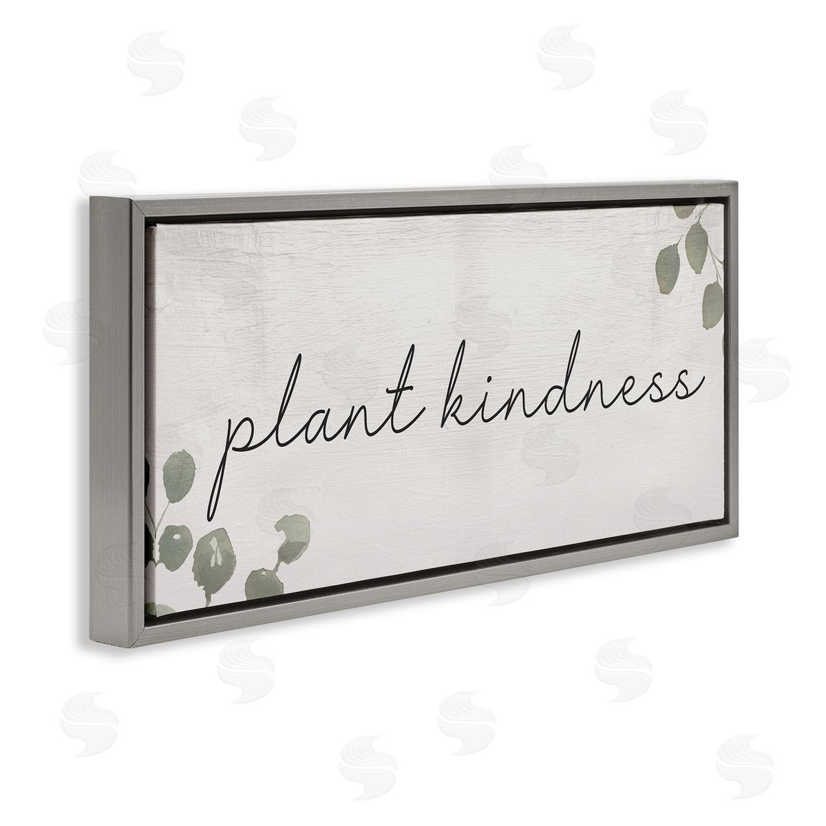 Plant Kindness Phrase Grey Floating Frame Canvas Wall Art, Home Decor by Stupell Studio