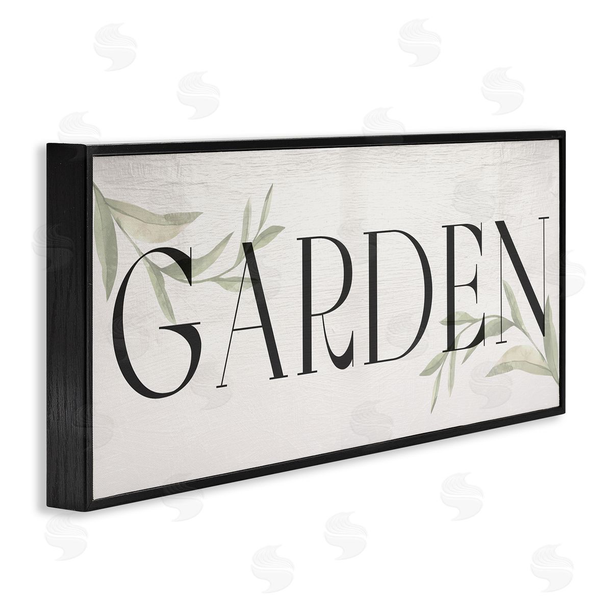 Garden with Plant Sprigs Black Frame Print Wall Art, Home Decor by Stupell Studio