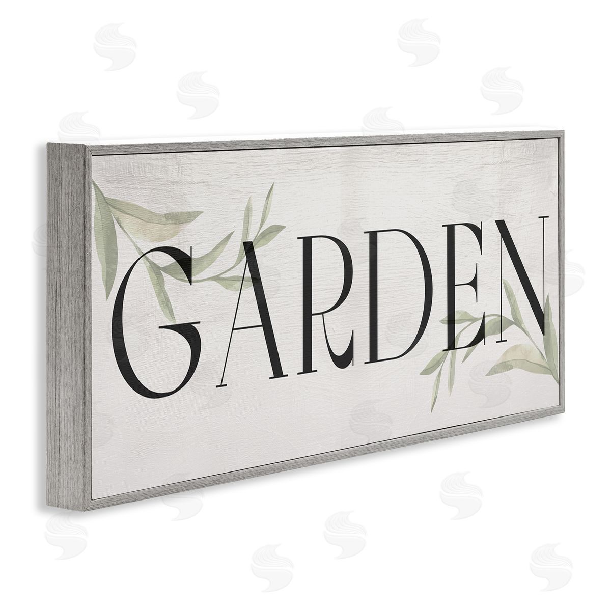 Garden with Plant Sprigs Grey Frame Print Wall Art, Home Decor by Stupell Studio