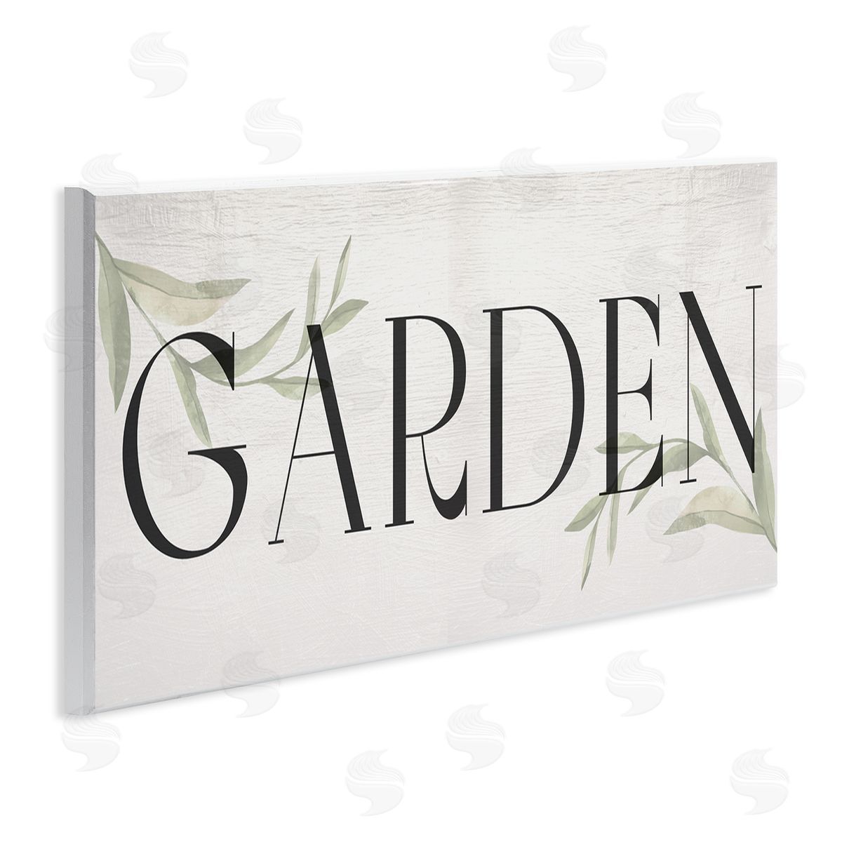 Garden with Plant Sprigs Wood Plaque Wall Art, Home Decor by Stupell Studio