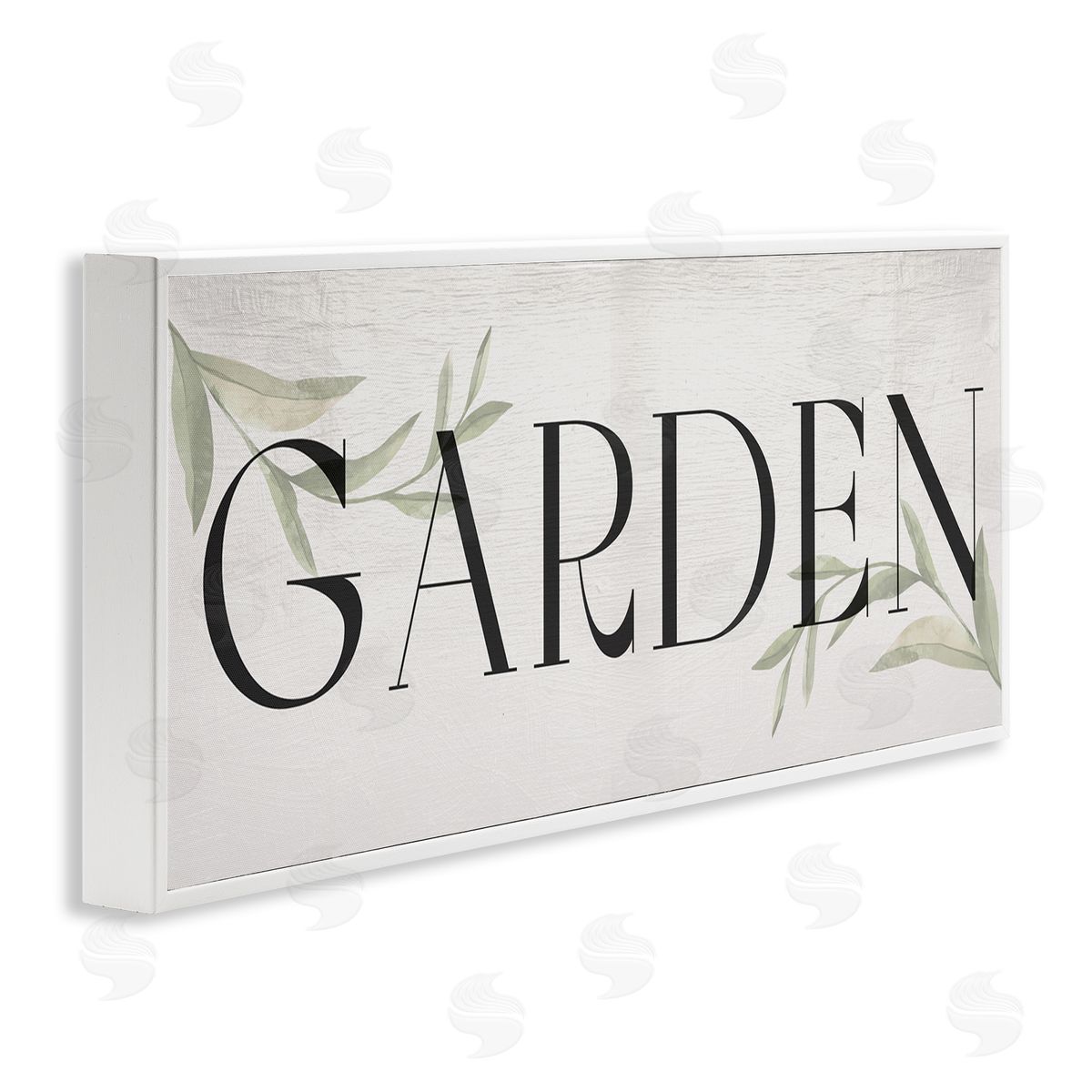 Garden with Plant Sprigs White Frame Print Wall Art, Home Decor by Stupell Studio